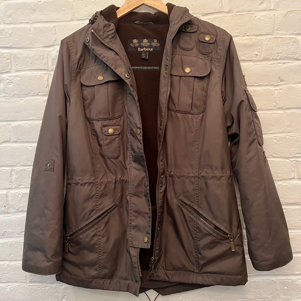 Barbour fleece lined rain coat